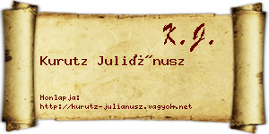 Kurutz Juliánusz névjegykártya